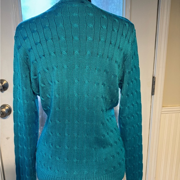 RL black lane high shine cable knit sweater size M - Picture 2 of 4